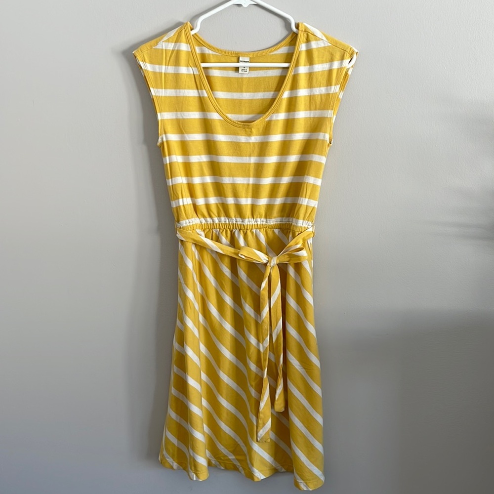 Old Navy yellow and white striped dress. Size S.